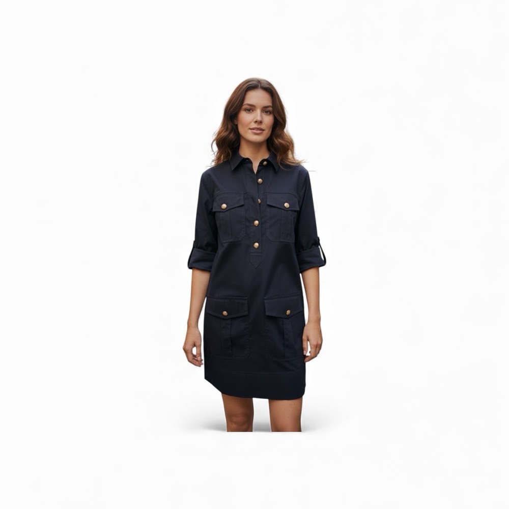 Veronica Beard Saude Cargo Dress In Navy Size 12